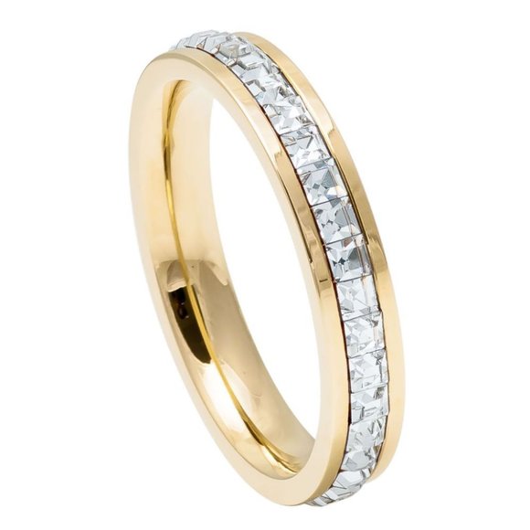 Jewelry - 4mm Yellow Gold Plated Titanium Wedding Band